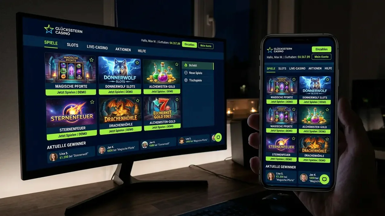 Flexibles Spielvergnügen auf allen mobilen Endgeräten · Beton