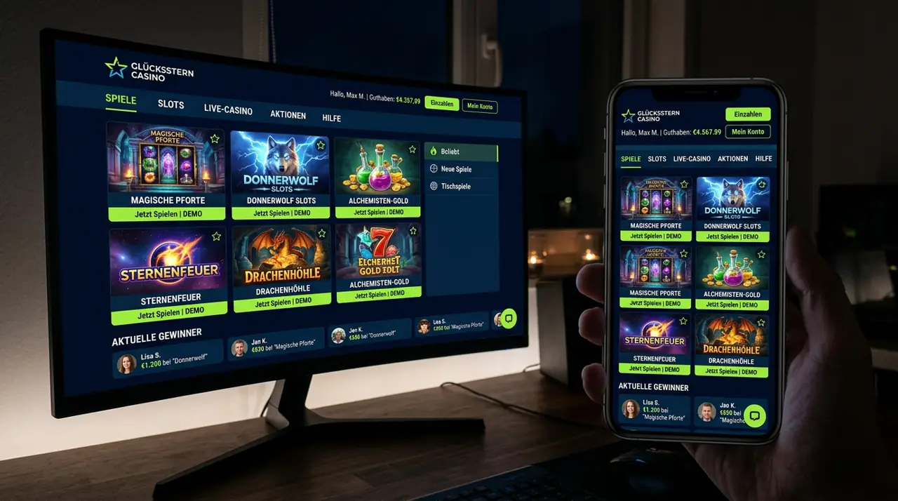 Flexibles Spielvergnügen auf allen mobilen Endgeräten · Beton